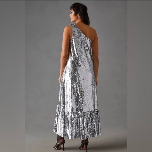 Maeve Anthropologie Sequin One Shoulder Dress - Picture 5 of 15